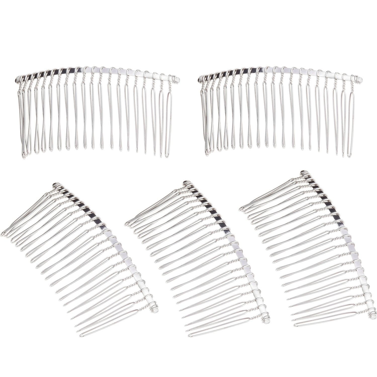 5 Pieces 20 Teeth Hair Clip Combs Metal Wire Hair Combs Wire Twist Bridal Wedding Veil Combs (Black) : Beauty
