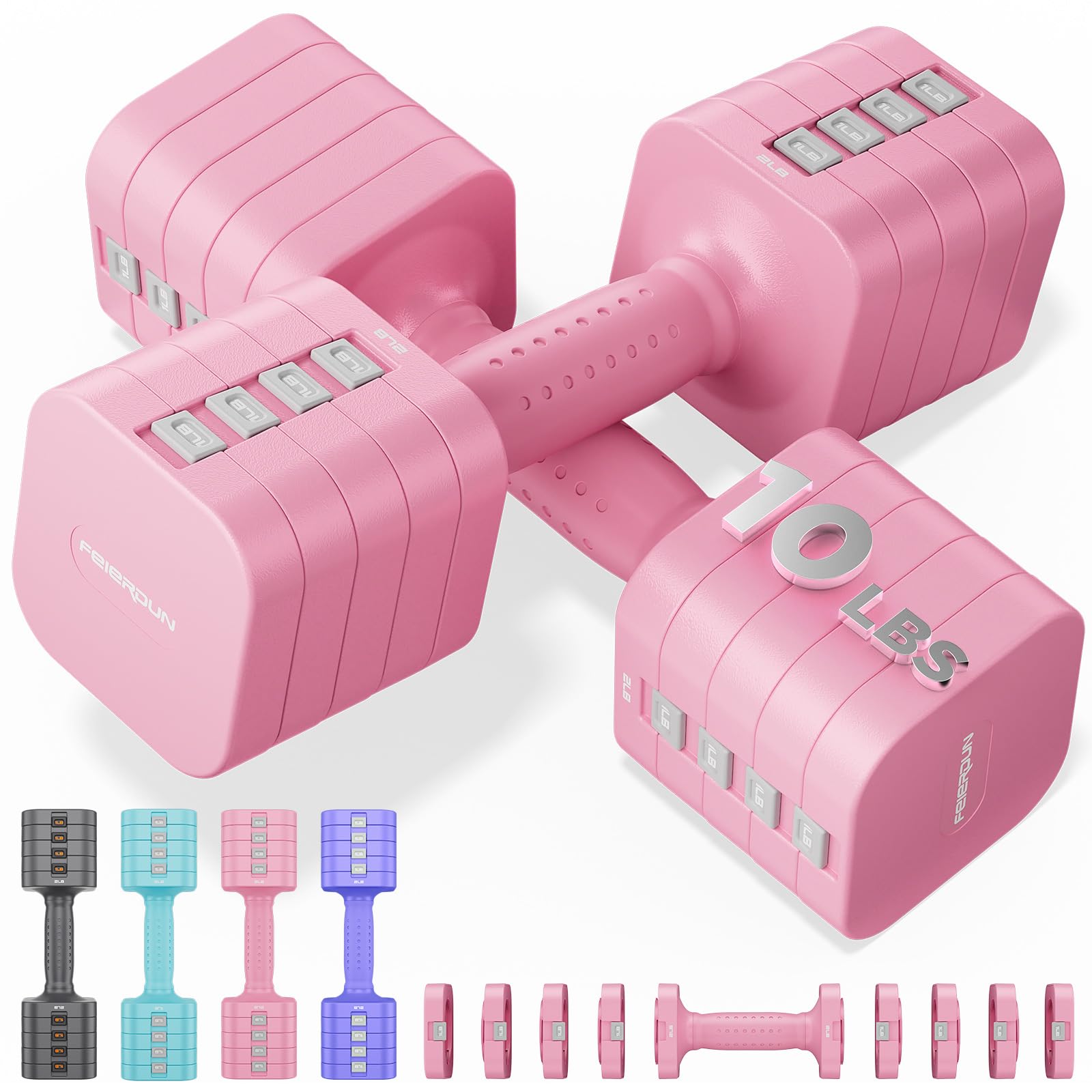 FEIERDUN Hanteln Verstellbar Set, 2 x 4,5kg I 2 x 2,7kg