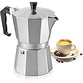 Mixpresso Moka Pot 3 Cup (5 oz Total) – Stovetop Espresso Maker for Gas & Electric Stove, Aluminum Cuban & Italian Coffee Mak