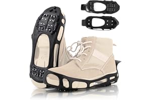 Xproutdoor Ice Cleats Snow Grips, Anti-Slip Crampons Traction Lightweight Portable for Walking on Snow & Ice, Easy Step-in for Shoes/Boots