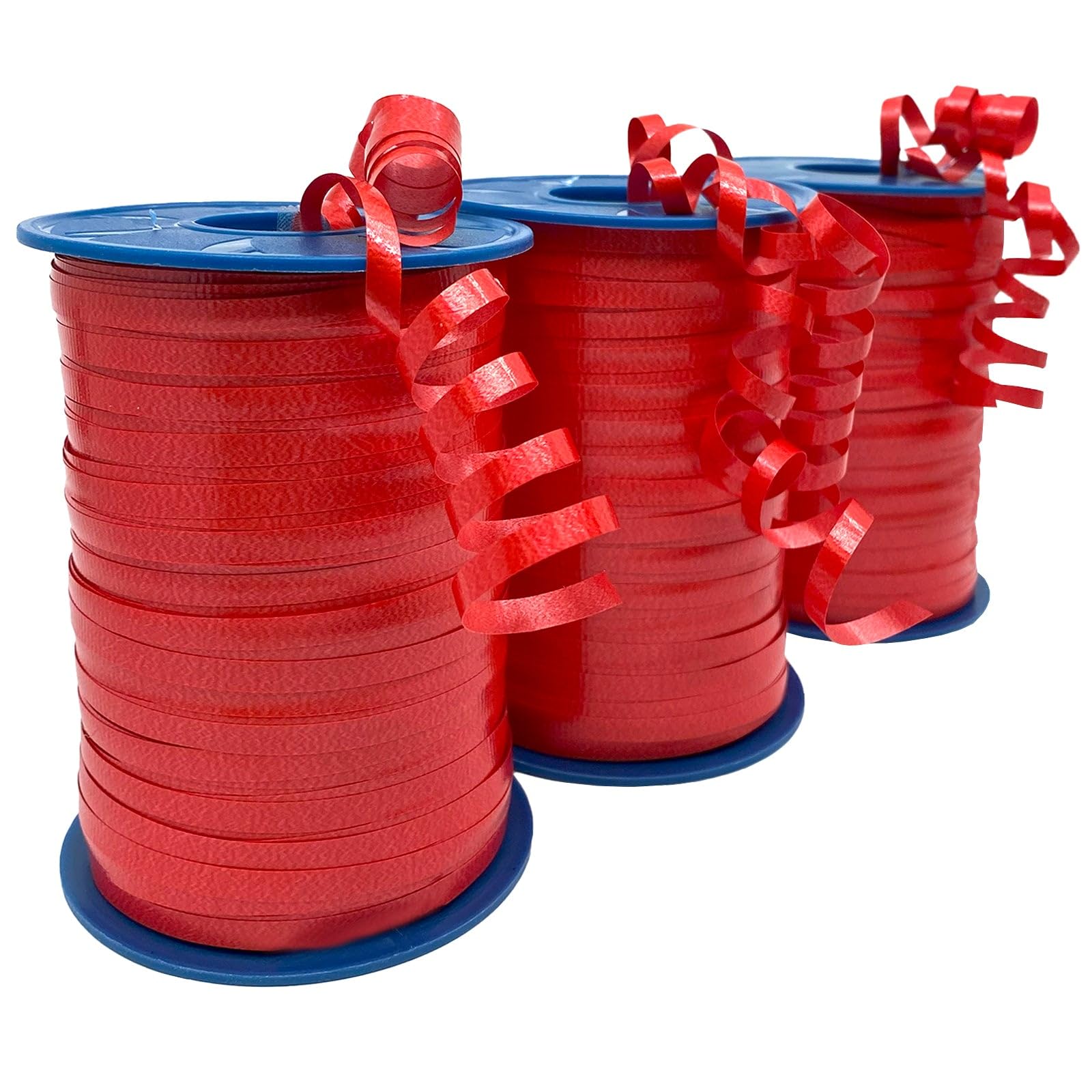 Morex Ribbon Crimped Curling Balloon String 3/16" X 500 YD (3-Pack) Gift Wrapping, Ruby Red, Birthday Decorations Image