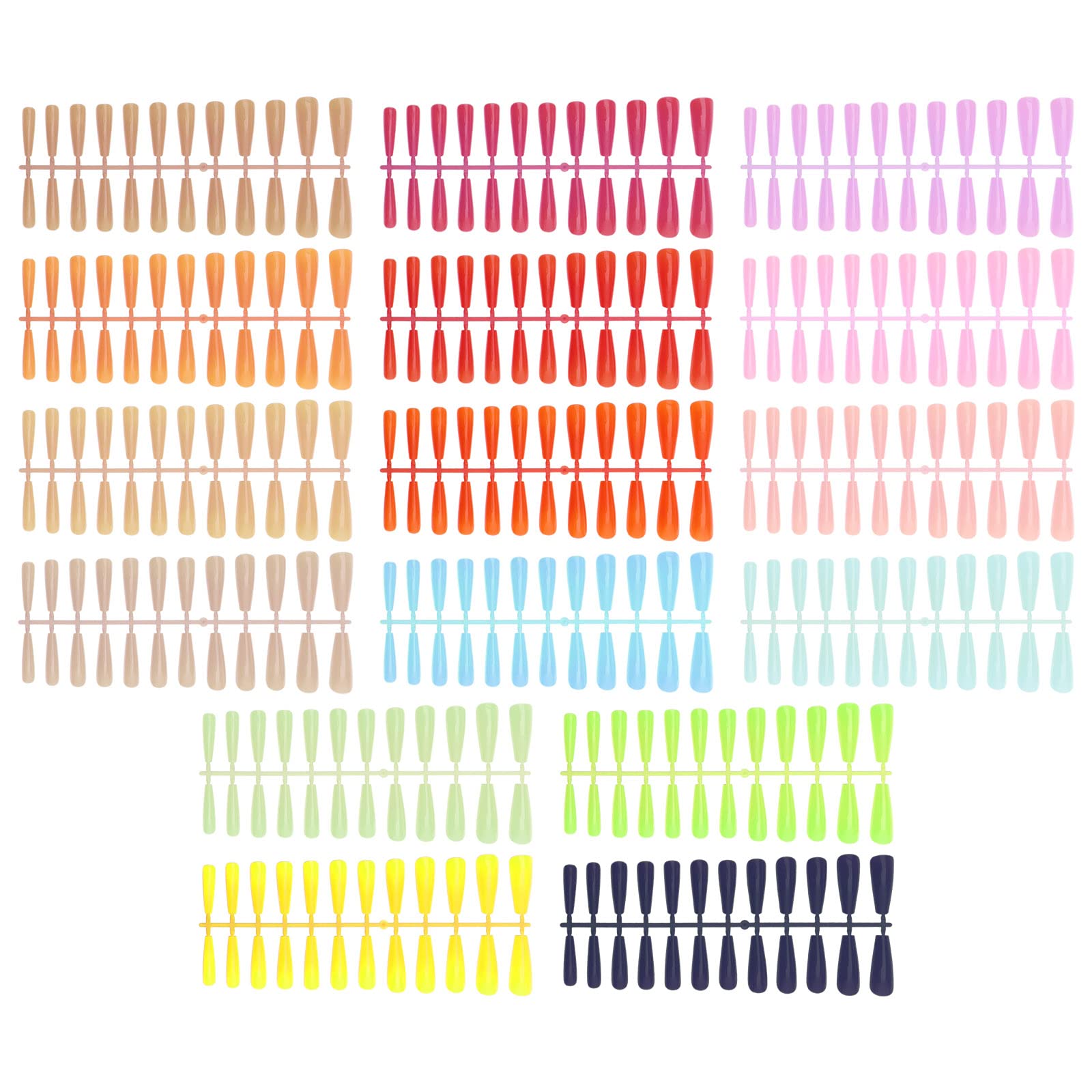 OTOTEC 384pcs Extra Long Fake Nails Coffin - Full Cover Press On Nails Coffin 16 Color False Nails Stick On Nails for Women Girls Manicure Nail Art Decorations