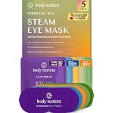 Body Restore Heated Eye Mask Warm Compress for Dry Eyes - Variety 5 Pack | Stocking Stuffers &amp; Birthday Gifts, Self Heating Steam Mask for Fast Relief, Relaxation, Sleep, Spa, Travel, Self Care