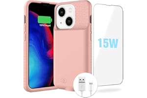 GIN FOXI 15W Fast Charging Battery Case for iPhone 14/14 Pro/13/13 Pro, Ultra-Slim Lightweight Powerful 7000mAh Charger Case Rechargeable Anti-Fall Battery Charging Case for iPhone 14&14Pro&13&13Pro