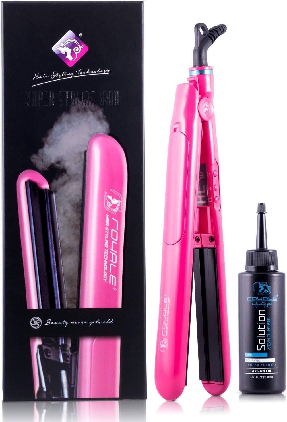 royale ceramic hair brush straightener