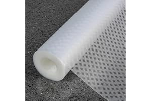 Clear EVA Shelf Liners, Waterproof & Oil-Proof Non-Slip Cabinet Mats, Adjustable Drawer Refrigerator Liner (11.8x59 Inch)