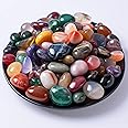 SigMntun Polished Stone Set Mixed Crystals Healing Crystal Bulk, 72 Pcs 1.2 cm Handpicked Natural Tumbled Gemstones Rocks, Pe