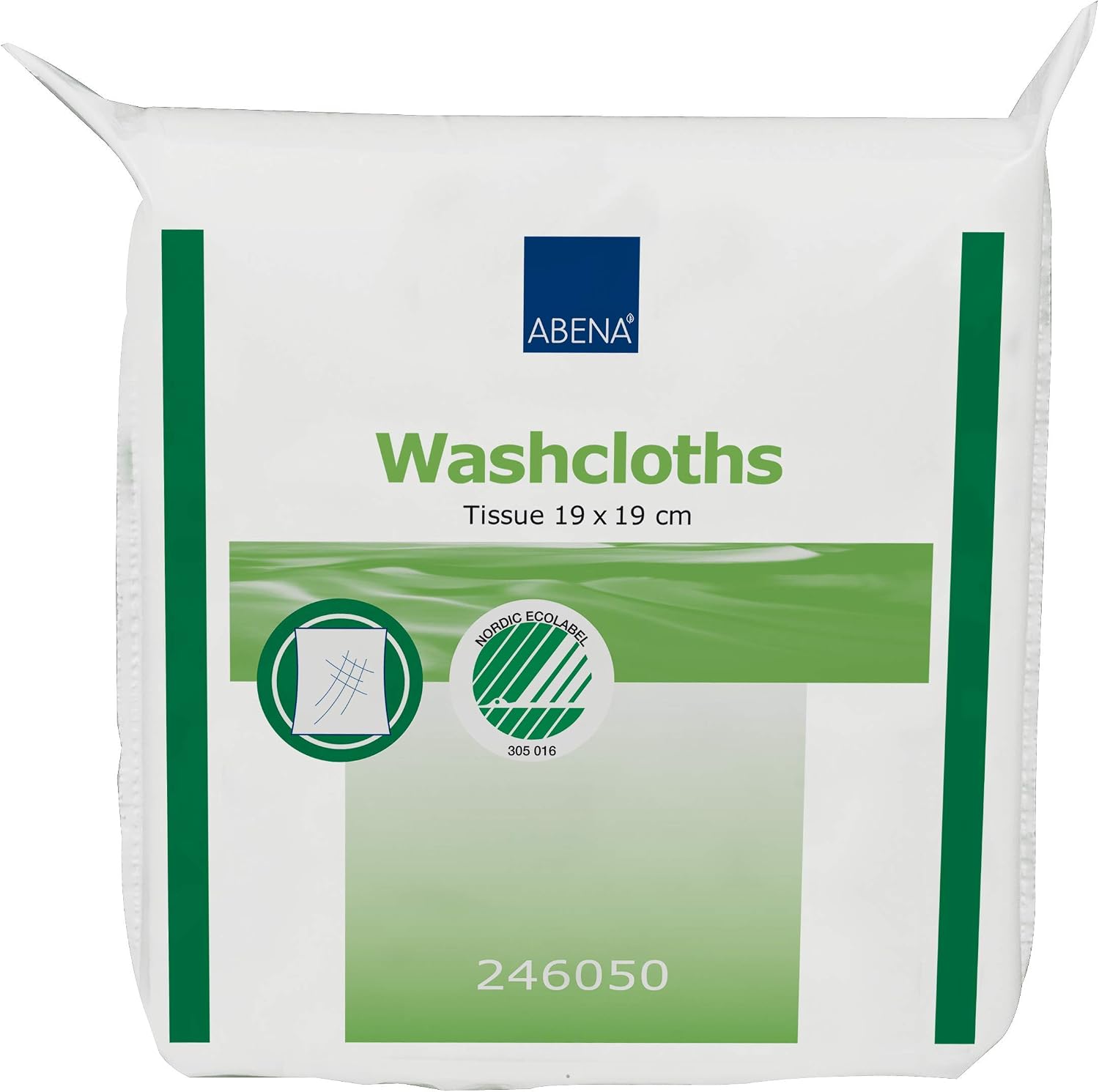 ABENA Single Use Paper Washcloths, Case of 2500 Pieces - 19 x 19 cm, 2500 count (Pack of 1)
