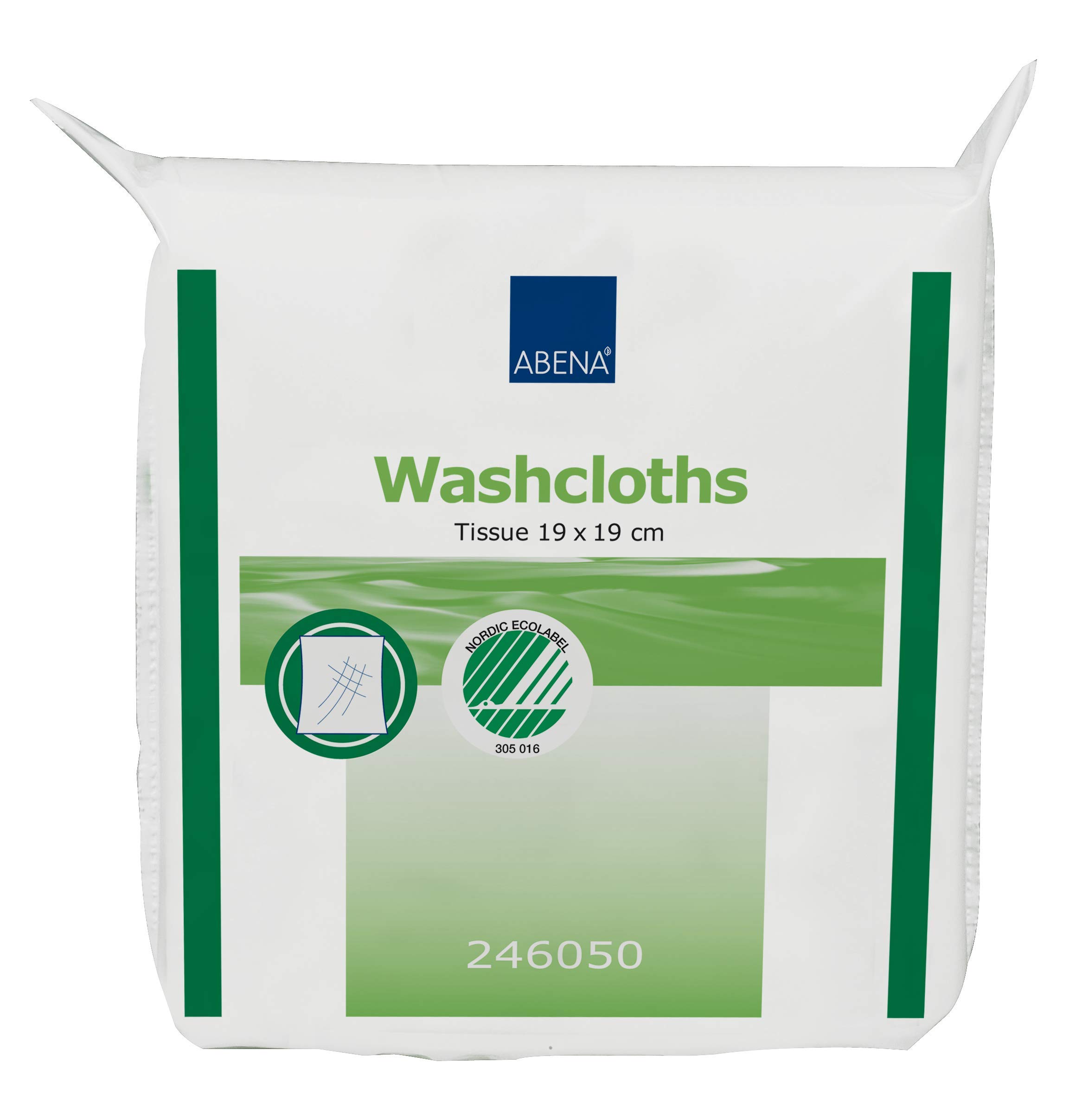 ABENA Single Use Paper Washcloths, Case of 2500 Pieces - 19 x 19 cm