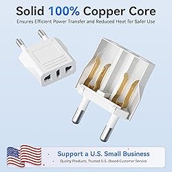Unidapt US to Europe Plug Adapter 4 Pack - Type C