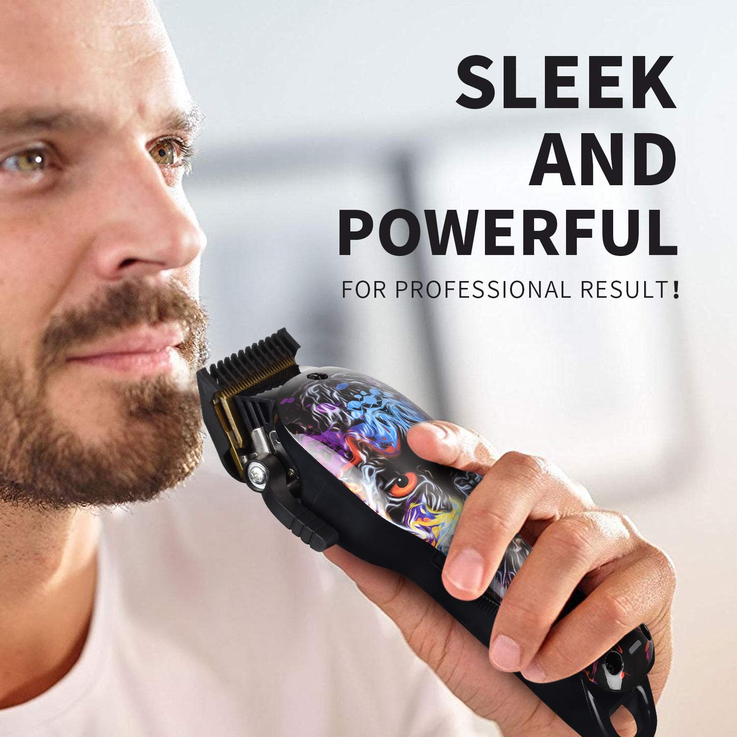 Cordless Hair Trimmer Pro Hair Clippers Beard Trimmer for Men Haircut Kit Cordless USB Rechargeable Barber Electric Shavers Hair Removal with 2000mAh Lithium Ion,Guide Combs (Clipper)