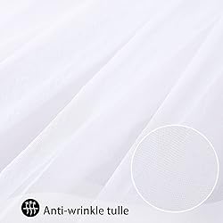 White Tulle Table Skirt for Rectangle Tables 6FT