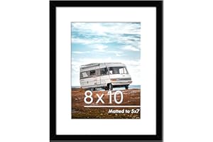 PEALSN 8x10 Picture Frame, Display Pictures 5 x 7 with Mat or 8 x 10 Without Mat for Wall Mounting Display, Photo Frames, Black