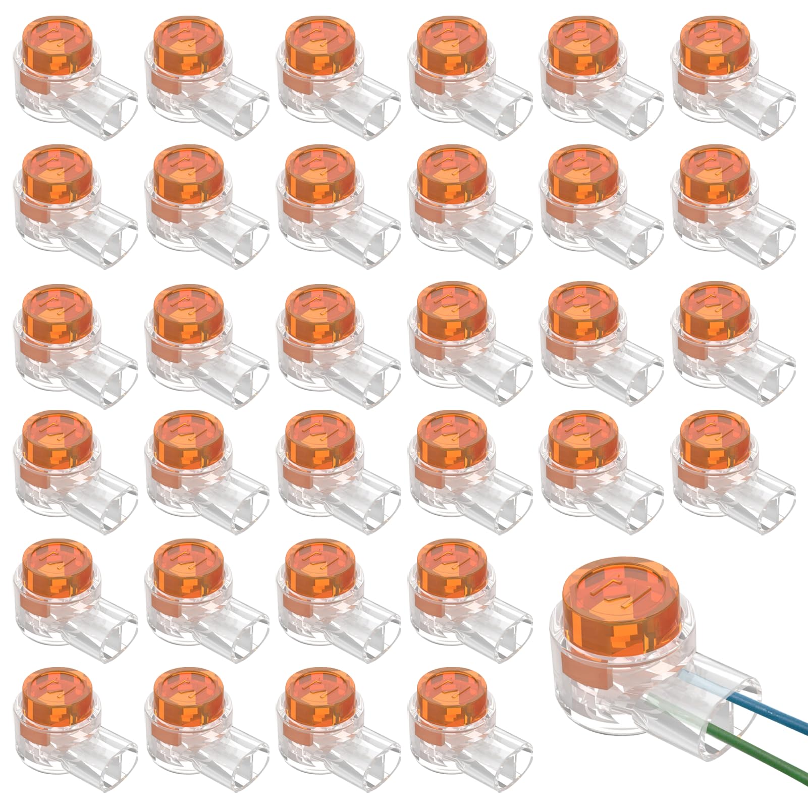 200PCS K1 Gel Crimps 2 Way Jelly Crimps Moisture-Proof and Waterproof Telephone Cable Connectors for Network Cable Gel Connectors Telephone Cable Repair Jelly Crimps Line Terminal Block