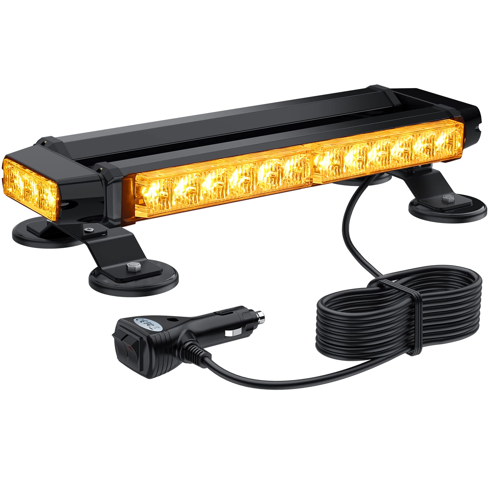 Justech 30LEDs Car Emergency Light Bar 30W 7 Flash Patterns Recovery Warning Strobe Light Amber Hazard Beacon Car Roof Warning Light with Magnetic Base for 12V 24V Car Vehicle Truck Trailer
