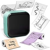 Print Pods Mini Printer, Sticker Maker Machine M02X, Mini Portable Pocket with Sticker, Bluetooth Inkless Receipt for Phone, Thermal Portable Printer for Journal, DIY,Note, Photos, Learning, Green