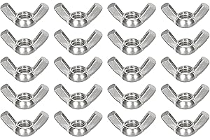 uxcell 5/16"-18 Wing Nut 20 Pcs, 304 Stainless Steel Butterfly Wing Nuts Fasteners Parts Hand Twist Tighten Wing Nuts for Mac