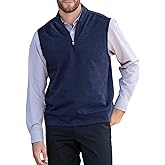 Makkrom Mens Quarter Zip Sleeveless Golf Vest Pullover Stand Collar Casual Vests Outerwear