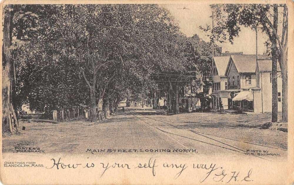 Randolph Massachusetts Main Street Looking North Antique