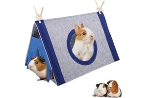 VERTUPET Guinea Pig Hideaway Nest Tent House Rabbit Triangular Hideout Shelter Small Animal Bed, Cage Accessories for Chinchillas Hamster Ferrets Hedgehogs Bunny