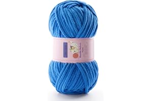 MOOASKE Chunky Yarn for Crocheting - Chenille Yarn for Knitting - Bulky Blanket Yarns for Crocheting Blankets Amigurumi Craft Hat Shoes, Plush Fluffy Soft Yarns 71 yds/3.5 oz Each Skein(Sky Blue)