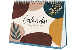 LAFEFO Desk Calendar 2024 - JAN 2024 - DEC 2024 Calendar, Standing Flip Desktop Calendar, 9.8" x 8.3", 2024 Desk Calendar with Thick Paper, Memo Pages + Twin-Wire Binding + Unruled Blocks - Colorful Lump