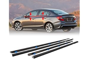 GEATaaT 4Pcs Weatherstrip Window Moulding Trim Seal Belt Compatible with 2012-2015 Honda Civic Replace# 72410TR0A01