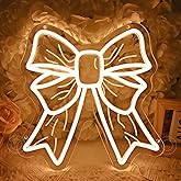 SYLHOME Bow Led Neon Light Sign Cute Girls Kids Bedroom Nursery Game Room Wall Sign Decor Beauty Salon Wedding Birthday Party Backdrop 11.8" X 11.8" USB