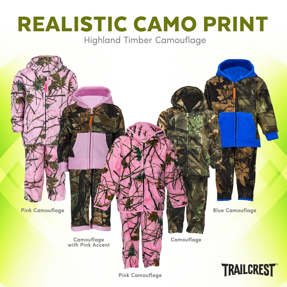 TrailCrest Treel Infant - Toddler Camo Full Zip Hoodie Sweatshirt Fleece Jacket & Pants Set