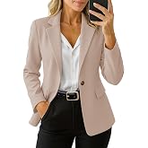 GoMamee Women's Long Sleeve Blazer Business Casual Suit Jacket S-XL | Full Lined Comfort • Classic Notch Lapel • Functional F