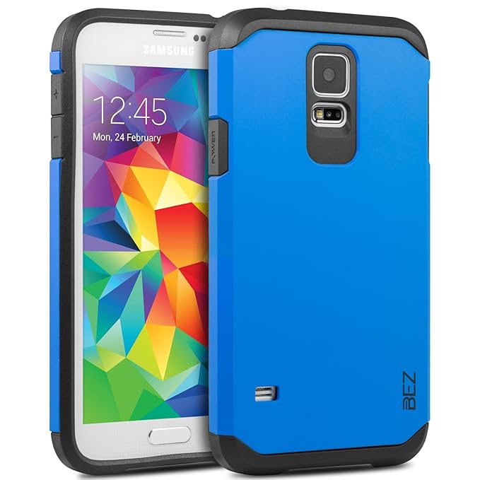 Samsung Galaxy S5 / S5 NEO Hülle, BEZ® Handyhülle Stoßfestes Etui für Samsung S5 / S5 NEO, [Heavy Duty Serie] Outdoor Dual La