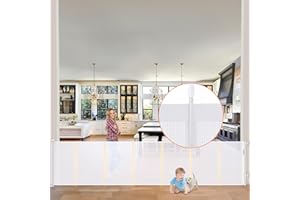 HDUYFYD 120 Inches Extra Wide Retractable Baby Gates, 35" Tall Baby Gates for Large Openings, Upgraded Retractable Gate with Fiberglass, Extra Large Pet Gates for Dogs, Indoor&Outdoor, White