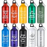 Skybooly 10 Pcs Inspirational Christian Gifts for Women Men, 20 oz Aluminum Water Bottle with Encouragement Scripture, Faith-Based Travel Mug Religious Confirmation Gifts Bulk Easter Church Gift