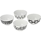 French Bull Melamine Mini Bowls, 4-Piece Set, 10 Fluid Ounces, Small Serving Bowl – Snack Condiment Dipping Sauce Dessert Ice Cream – Shatter Proof, BPA Free, Dishwasher Safe, 4”, Foli