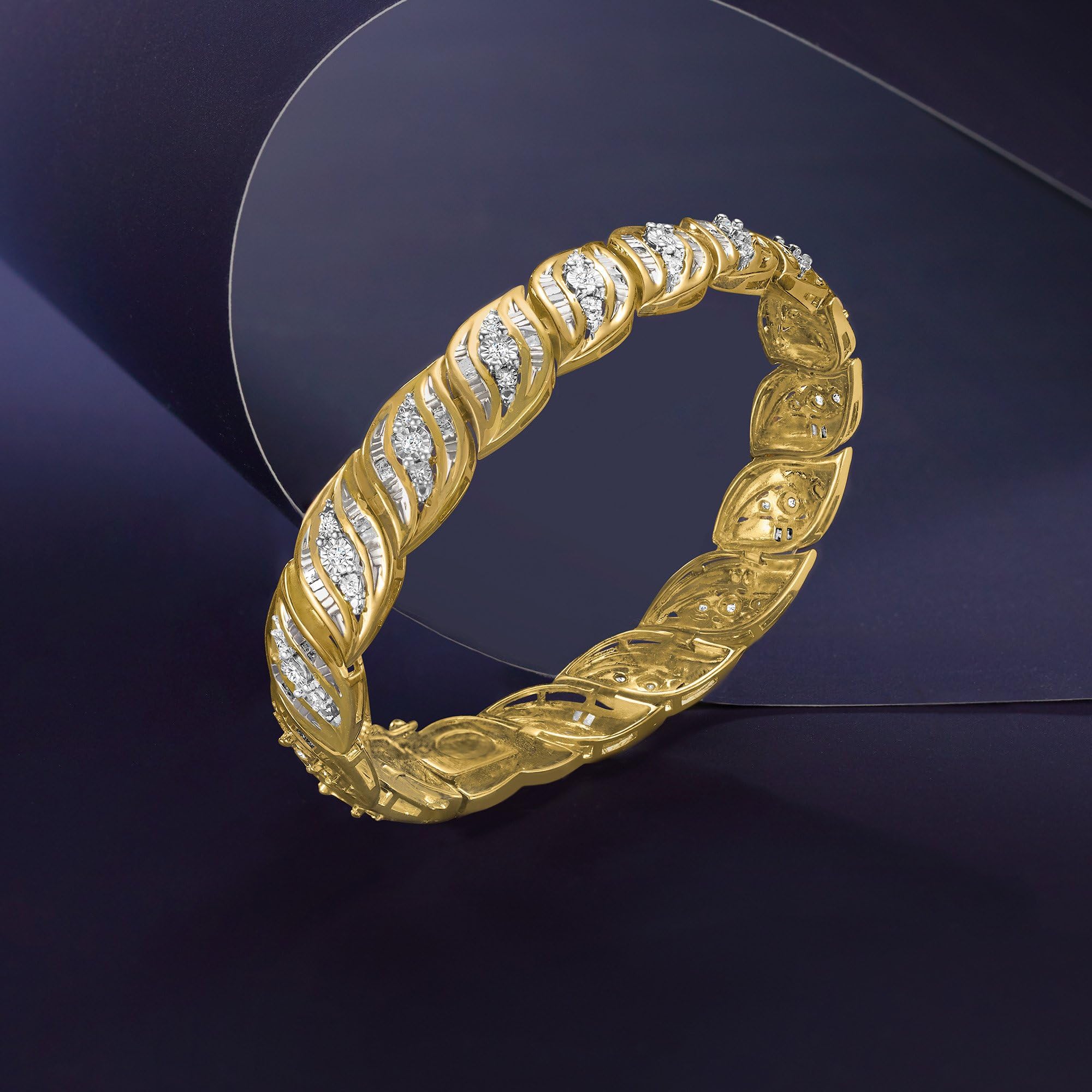 Ross-Simons 1.00 ct. t.w. Diamond Bracelet in 18kt Gold Over Sterling