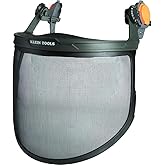 Klein Tools 60474 Steel Mesh Face Shield for Safety Helmets, Cap-Style Hard Hats, Imact Rated, Anti-Fog, Full Face, Low-Profile Design