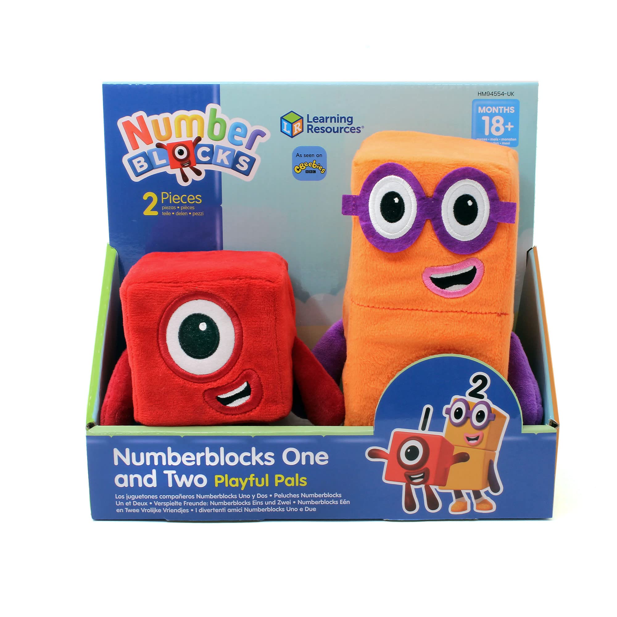 Learning Resources One and Two Playful Pals Numberblocks Plush Squishy Soft Tactile Toys for Toddlers Gifts for 18 mths 1 2 3 Year Old Kids Boys & Girls — image 1