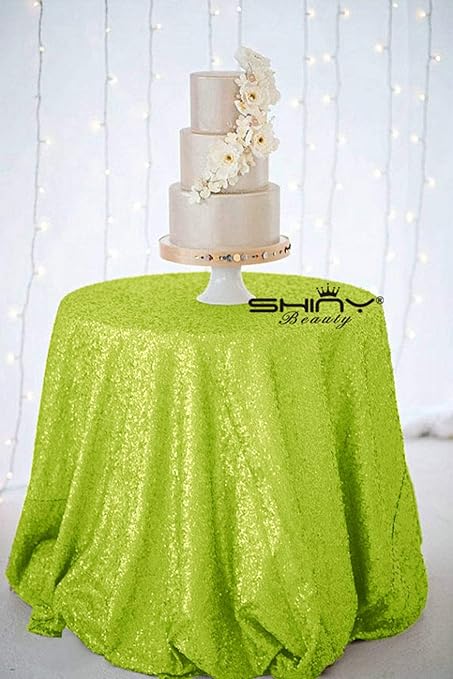 Amazon Com Shinybeauty Table Cloth For Party Round Sequin Table