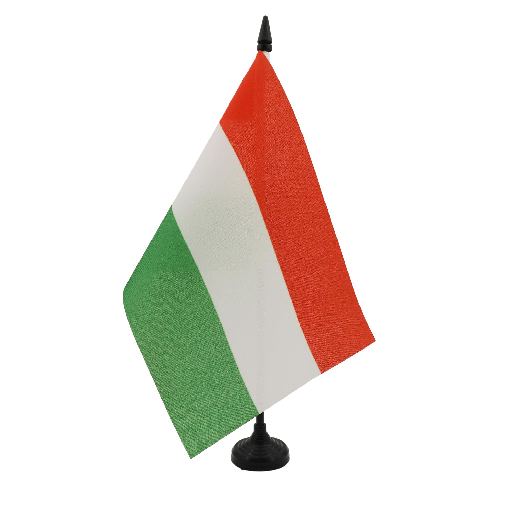 AZ FLAG Hungary Table Flag 5'' x 8'' - Hungarian Office Decoration 100% Polyester 21 x 14 cm - Mini Desk Flag with Pole and Black Plastic Base