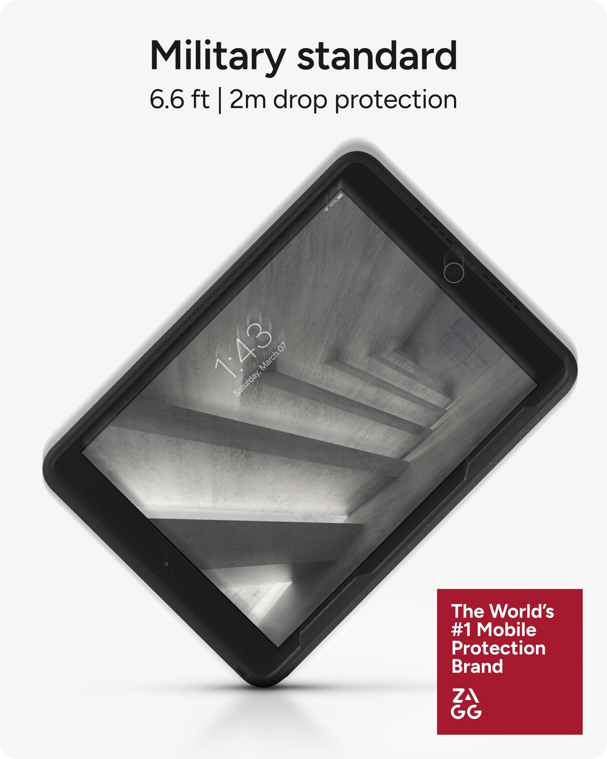 ZAGG Rugged Book iPad Case with Detachable Magnetic-Hinged Keyboard for iPad Air 3, iPad Pro 10.5
