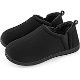 Snug Leaves Men's Faux Wool Slippers Comfy Warm Winter House Shoes with Elastic Gores