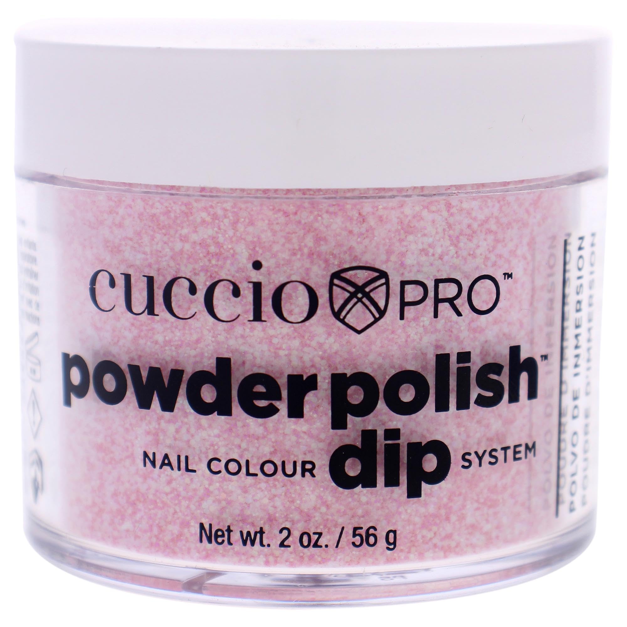 Cuccio Powder Polish Dip 56 g, Soft Pink Glitter