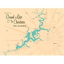 Grand Lake Map With Cove Names Amazon.com: Grand Lake O' The Cherokees Oklahoma Map Giclee Art Print  Poster By Lakebound 18" X 24": Posters & Prints