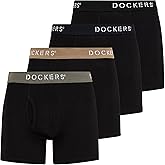 DOCKERS Mens Stretch Boxer Brief Underwear Stretch Cotton Underwear 4 Pack