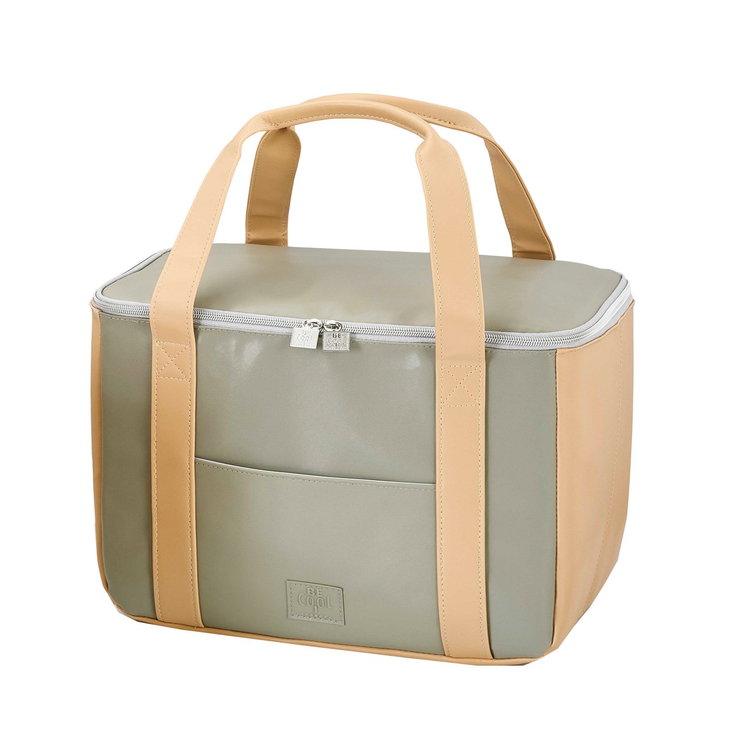 Be Cool Very big cooling bag City Hazelnut in size L with 44x 22 x 29cm, approx. 28 l volume - enough place for a big purchase. Stylish bag with ergonomic handles.