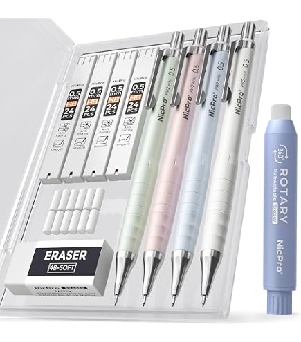 Amazon.com : Nicpro 4PCS Pastel Mechanical Pencil 0.5mm, Cute