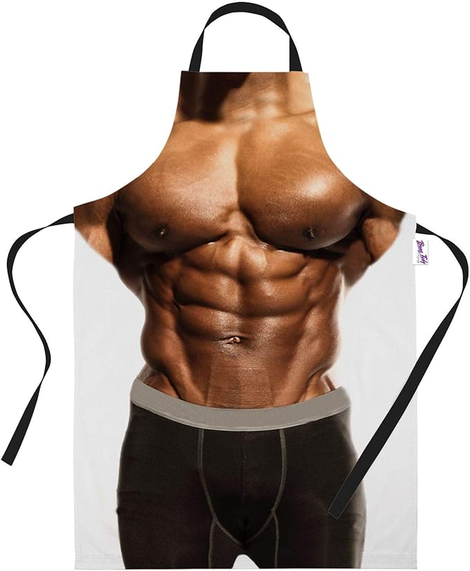 Baking Gifts Black Man Body Builder Six Pack BBQ Summer Kitchen Apron White Amazon.ca Home