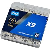 KMC X9 9 Speed Chain, Silver/Grey, 122 Link