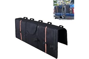 Amooca Tailgate Pad for Mountain Bikes Pickup Truck Tailgate Protection Pad with 3 Tool Pockets 52'' Wide for 5 Bicycles