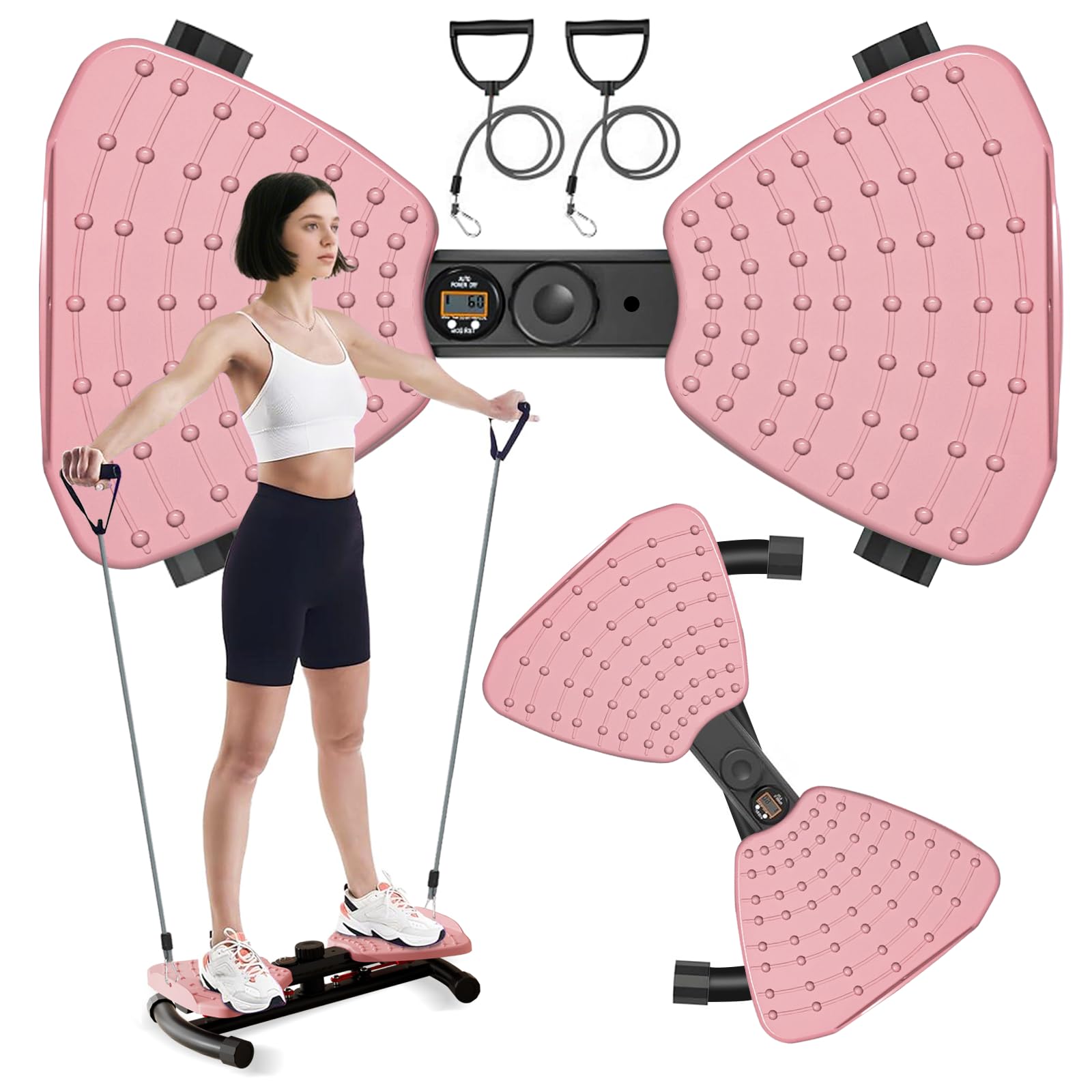 Photo 1 of (440 lbs Weight Capacity) Waist Twister, Waist Twister Machine Exercise Fitness Tool, Twist Machine for Slim Waist and Core, with Smart LED Digital Display, 20dB Ultra-Quiet for Women Men (Pink)